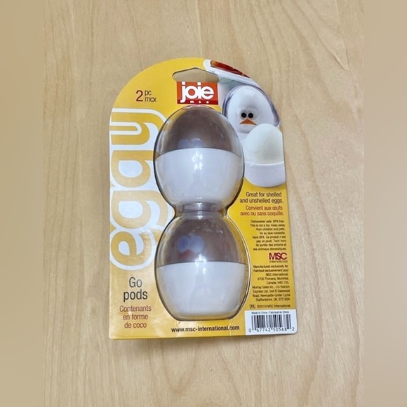 NEW Joie Eggy Pods 2 Pack Hard Boil Eggs On The Go Holders - Picture 2 of 2